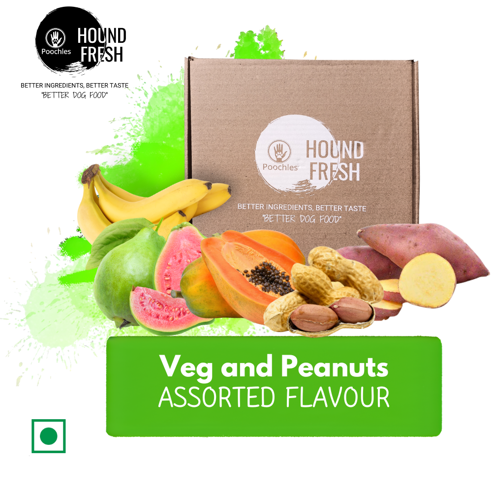 Hound Fresh Sweet Potato and Peanut Dog Fresh Food - Banana, Guava and Papaya Flavoured. 3 in 1