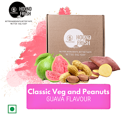 Hound Fresh Sweet Potato and Peanut Dog Pure Veg Fresh Food, Guava Flavored