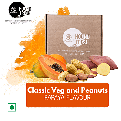 Hound Fresh Sweet Potato and Peanut Dog Pure Veg Fresh Food, Papaya Flavored