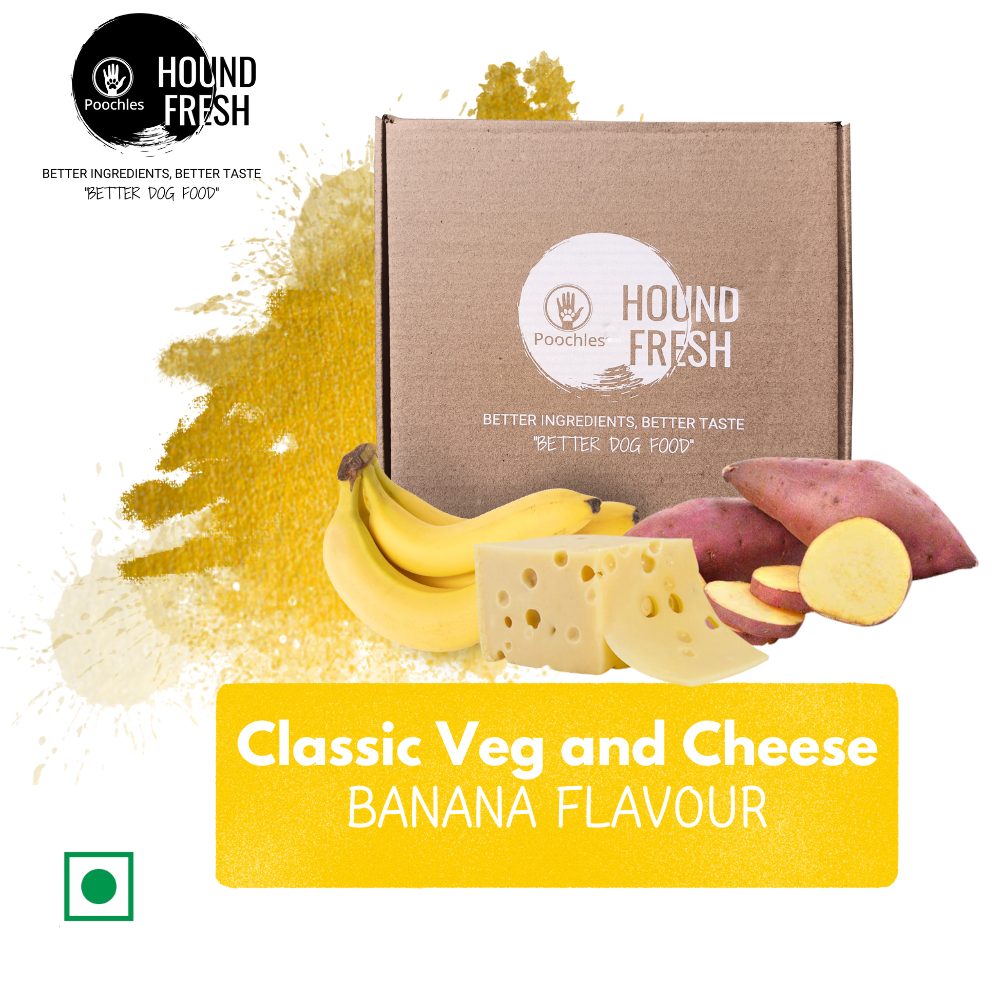 Hound Fresh Sweet Potato and Cheese Dog Pure Veg Fresh Food, Banana Flavored