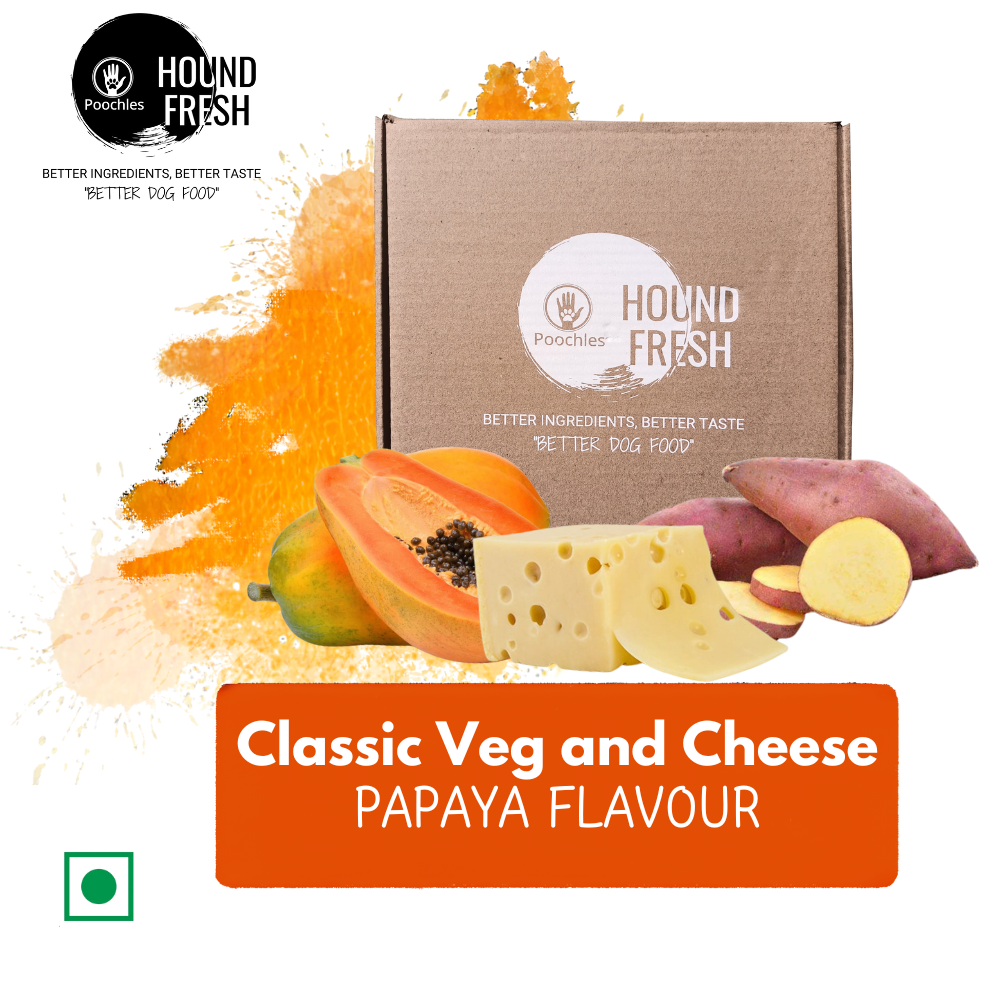 Hound Fresh Sweet Potato and Cheese Dog Pure Veg Fresh Food, Papaya Flavored
