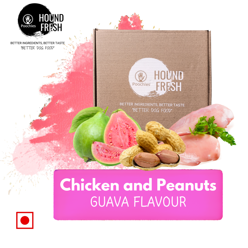 Hound Fresh Chicken and Peanut Dog  Fresh Food, Guava Flavoured