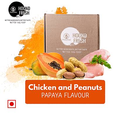 Hound Fresh Chicken and Peanut Dog  Fresh Food, Papaya Flavoured