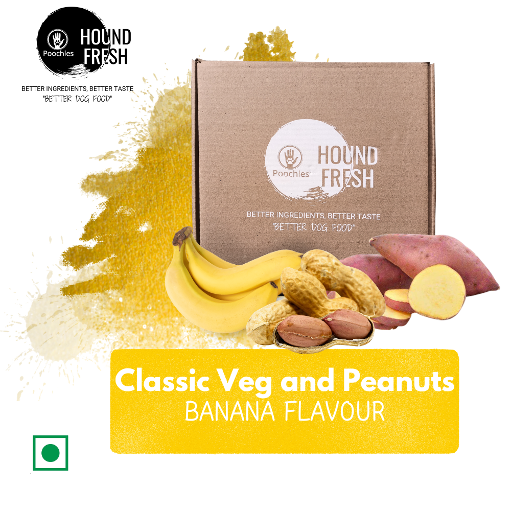 Hound Fresh Sweet Potato and Peanut Dog Pure Veg Fresh Food, Banana Flavored