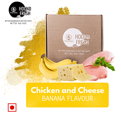 Hound Fresh Chicken and Cheese Dog  Fresh Food, Banana Flavoured